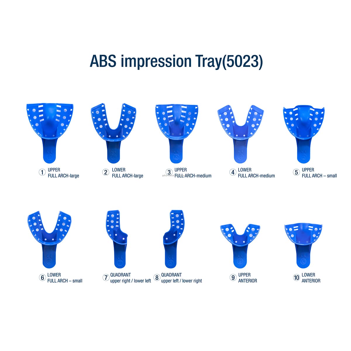 Disposable impression trays plastic impression trays dental