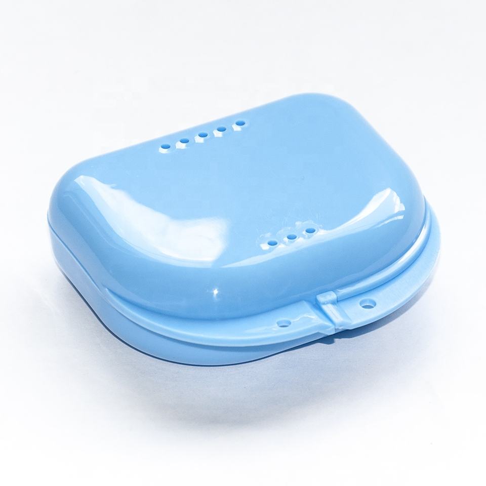 Custom plastic dental case denture box with hole for retainers